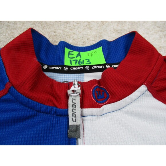 Canari Cycling Jersey Mens Large L Texas Red Blue Pockets Zip Bike Shirt * - Picture 8 of 15